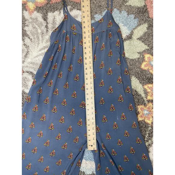 NATURAL LIFE Jumpsuit Size Medium Wide Leg Loose Gray Blue Bohemian Rayon Romper - Picture 12 of 12
